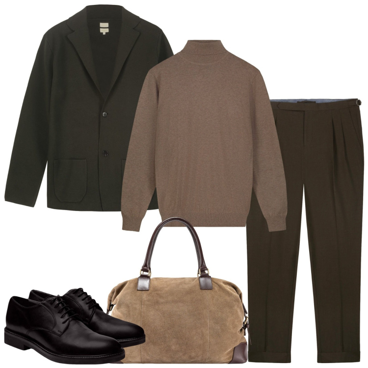 Outfit uomo - Total look #2254650. Stile Business/Elegante per Ufficio. Abbinamento con scarpe stringate, pantaloni, maglieria, giacche, borse sportive.
