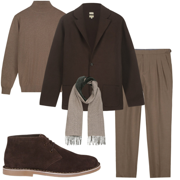 Outfit uomo - Autunno in città. Stile Urban per Tutti i giorni. Abbinamento con stivali e stivaletti, pantaloni, maglieria, giacche, sciarpe.