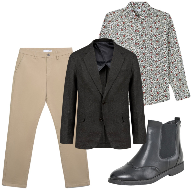 Outfit uomo - Fall. Stile Casual per Tutti i giorni. Abbinamento con stivali e stivaletti, camicie, pantaloni chino, giacche.