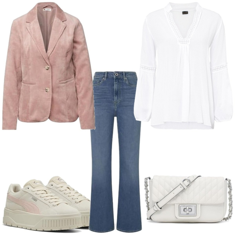 Outfit femme - Urban #5750. Style Urban pour Tous les jours. Assortir avec tuniques, jeans, blazers, sneakers, sacs en bandoulière.
