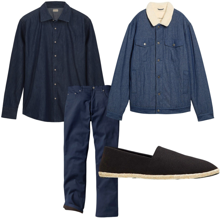 Outfit uomo - Jeans passepartout. Stile Trendy per Tutti i giorni. Abbinamento con pantaloni, espadrillas, giacche, camicie.