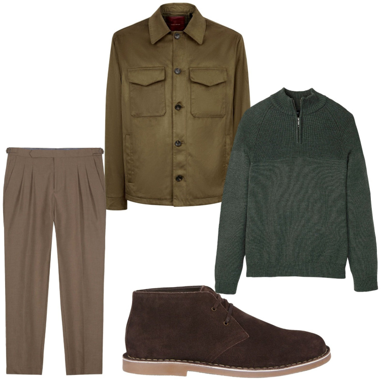 Outfit uomo - Giacca scamosciata. Stile Trendy per Tutti i giorni. Abbinamento con maglieria, giacche, stivali e stivaletti, pantaloni.