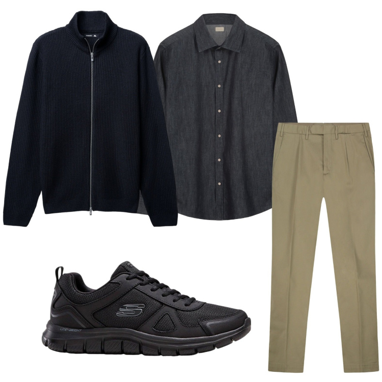 Outfit uomo - Il pullover autunnale. Stile Casual per Tutti i giorni. Abbinamento con sneakers, cardigans, pantaloni, camicie.