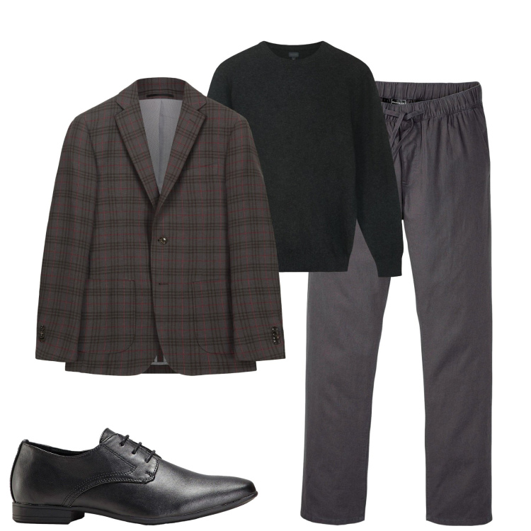 Outfit uomo - Fall. Stile Urban per Tutti i giorni. Abbinamento con scarpe stringate, pantaloni, giacche, maglieria.