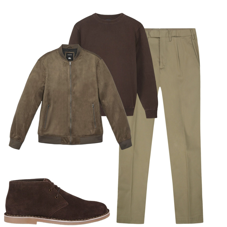 Outfit uomo - City. Stile Urban per Tutti i giorni. Abbinamento con giacche, maglieria, stivali e stivaletti, pantaloni.