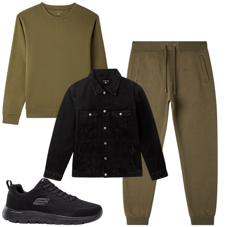 Outfit uomo - Fall. Stile Casual per Tutti i giorni. Abbinamento con sneakers, felpe, pantaloni, giacche.