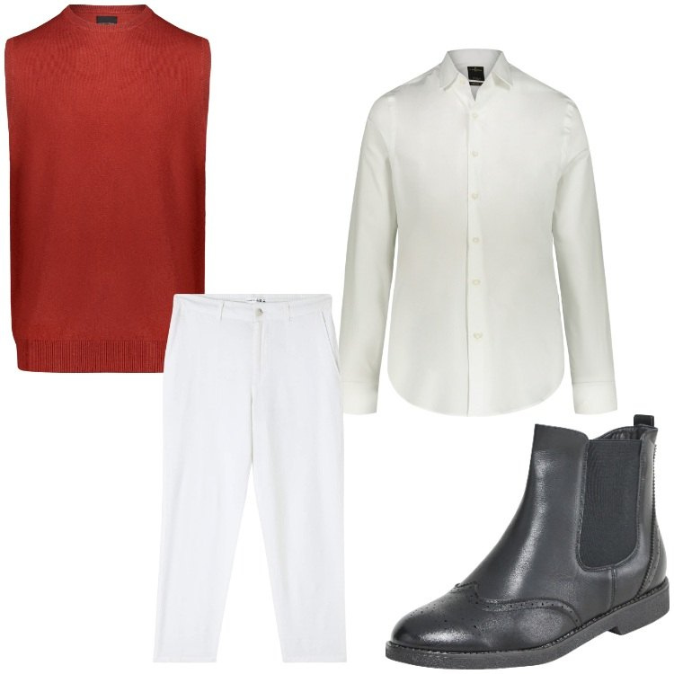 Outfit uomo - Freschetto. Stile Casual per Tutti i giorni. Abbinamento con stivali e stivaletti, pantaloni, gilet, camicie.