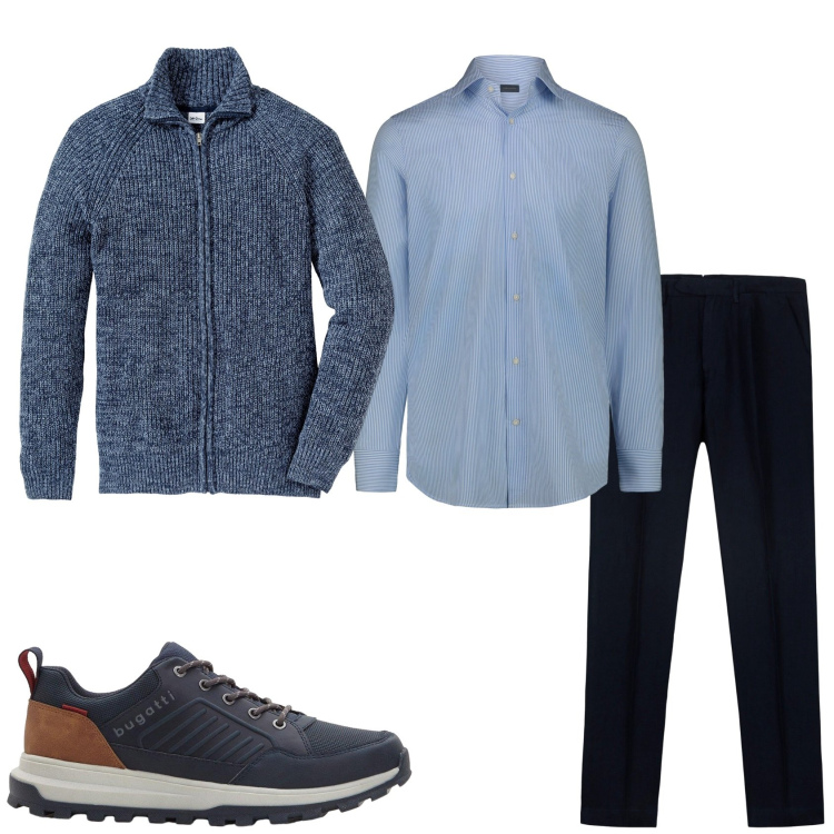 Outfit uomo - Urban per il giorno. Stile Urban per Tutti i giorni. Abbinamento con cardigans, sneakers, pantaloni, camicie.