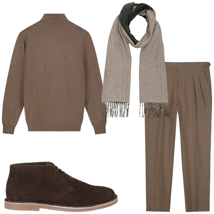 Outfit uomo - Doppelganger. Stile Urban per Ufficio. Abbinamento con stivali e stivaletti, pantaloni, maglieria, sciarpe.