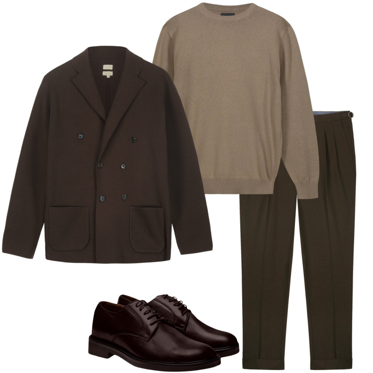 Outfit uomo - Doppelganger. Stile Urban per Ufficio. Abbinamento con scarpe stringate, maglieria, pantaloni, giacche.