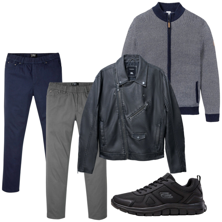 Outfit uomo - Weekend. Stile Casual per Tutti i giorni. Abbinamento con cardigans, sneakers, pantaloni, giacche.