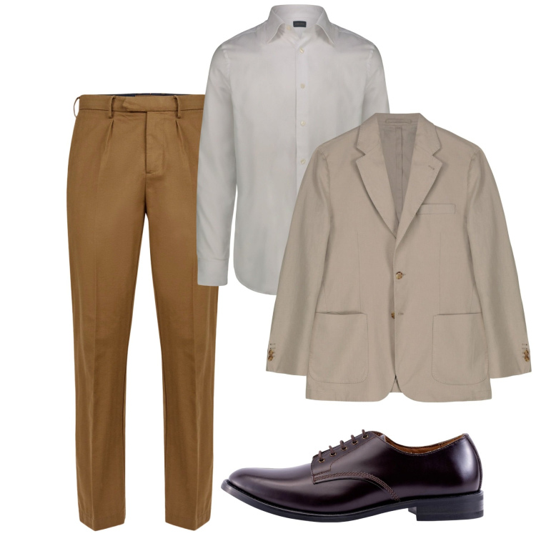 Outfit uomo - Settembre. Stile Casual per Tutti i giorni. Abbinamento con pantaloni, giacche, scarpe stringate, camicie.