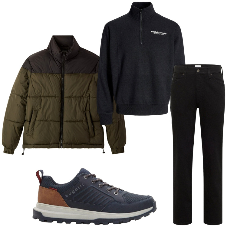 Outfit uomo - Total look #2255528. Stile Casual per Tutti i giorni. Abbinamento con jeans dritti, sneakers, felpe, bomber.