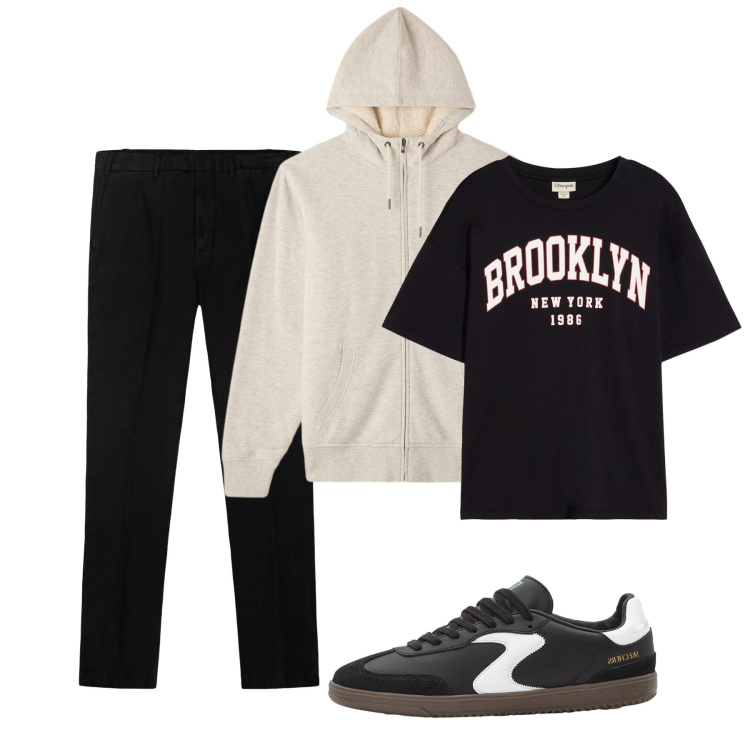 Outfit uomo - Settembre in felpa. Stile Casual per Tutti i giorni. Abbinamento con t-shirt, sneakers, felpe con cappuccio, pantaloni.