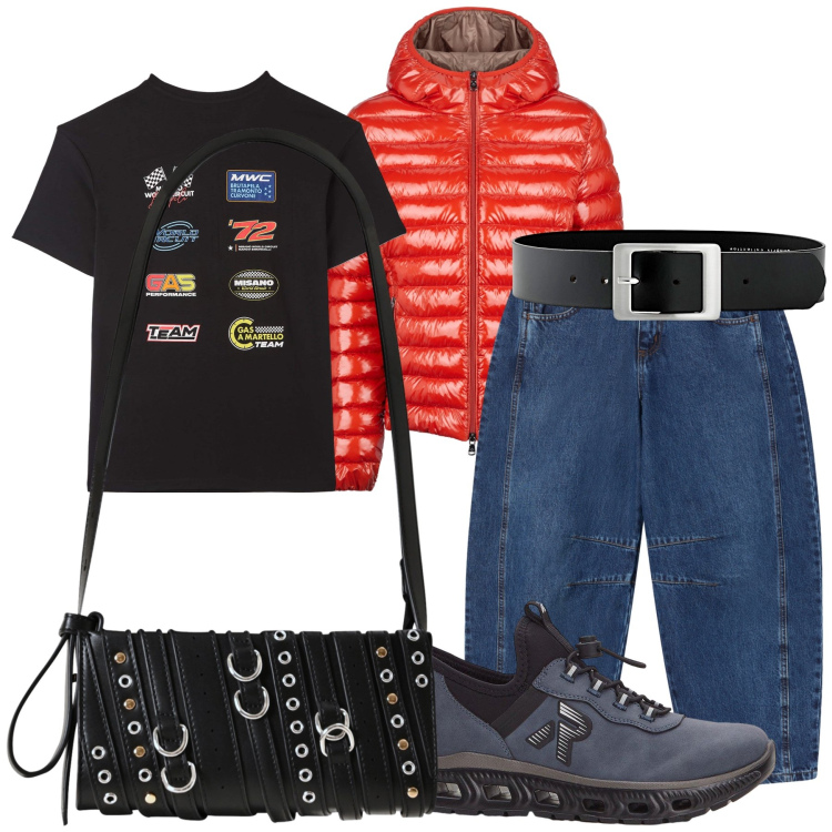 Outfit donna - Semplicemente commissioni. Stile Casual per Tutti i giorni. Abbinamento con cinture, sneakers, t-shirt, jeans, borse a spalla, blazer.