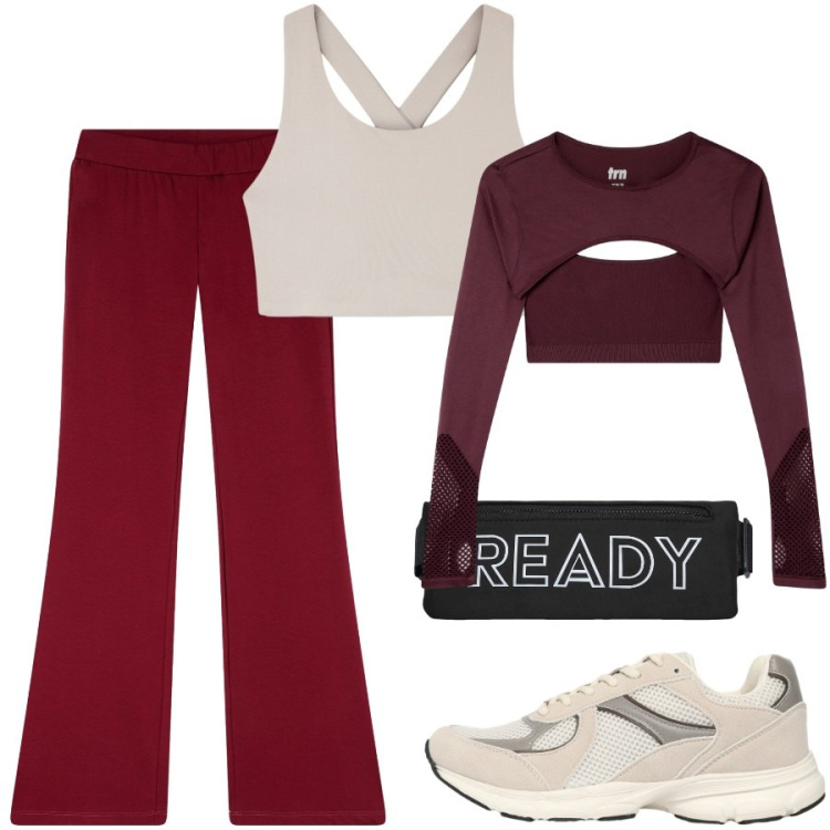 Outfit donna - Un po\' di sport. Stile Sporty chic per Sport. Abbinamento con leggings, top sportivi, t-shirt sportive, borse sportive, sneakers.