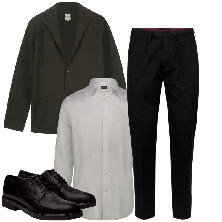 Outfit uomo - City. Stile Business/Elegante per Tutti i giorni. Abbinamento con pantaloni, giacche, scarpe stringate, camicie.