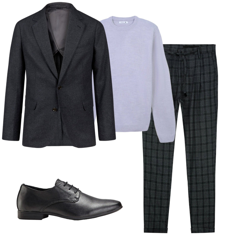 Outfit uomo - City. Stile Urban per Tutti i giorni. Abbinamento con scarpe stringate, maglieria, giacche, pantaloni.