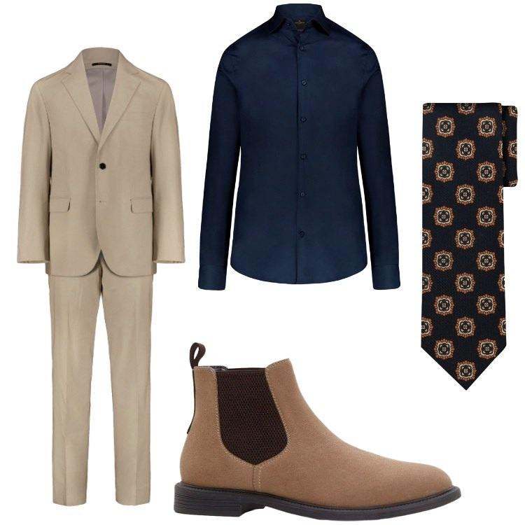 Outfit uomo - Camicia scura. Stile Business/Elegante per Serata speciale. Abbinamento con stivali e stivaletti, camicie, abiti, cravatte.
