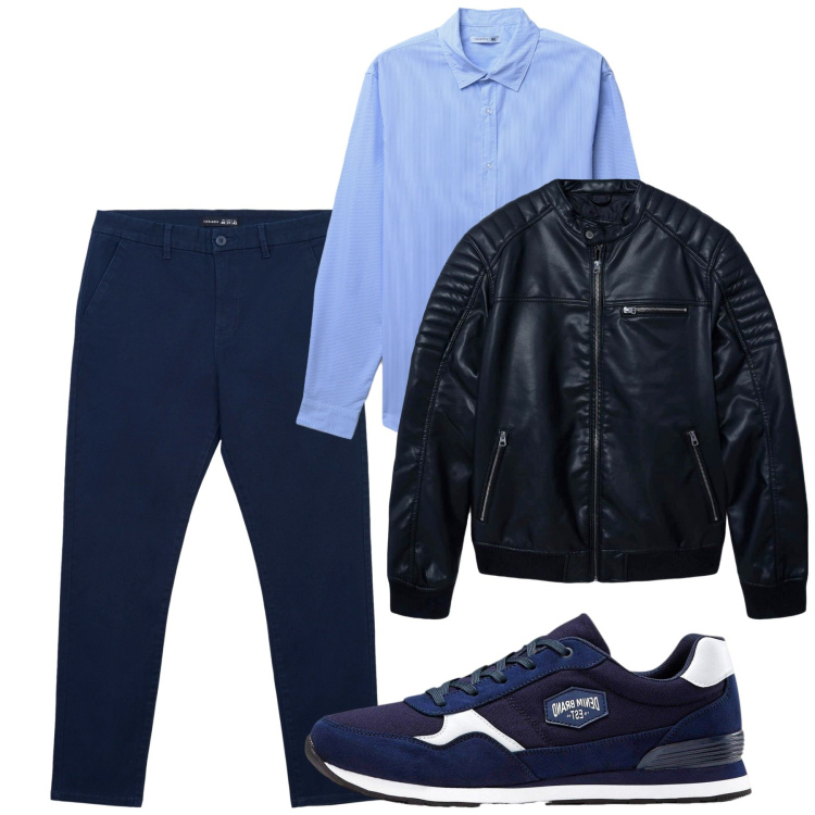 Outfit uomo - Fall. Stile Casual per Tutti i giorni. Abbinamento con sneakers, giacche, pantaloni chino, camicie.
