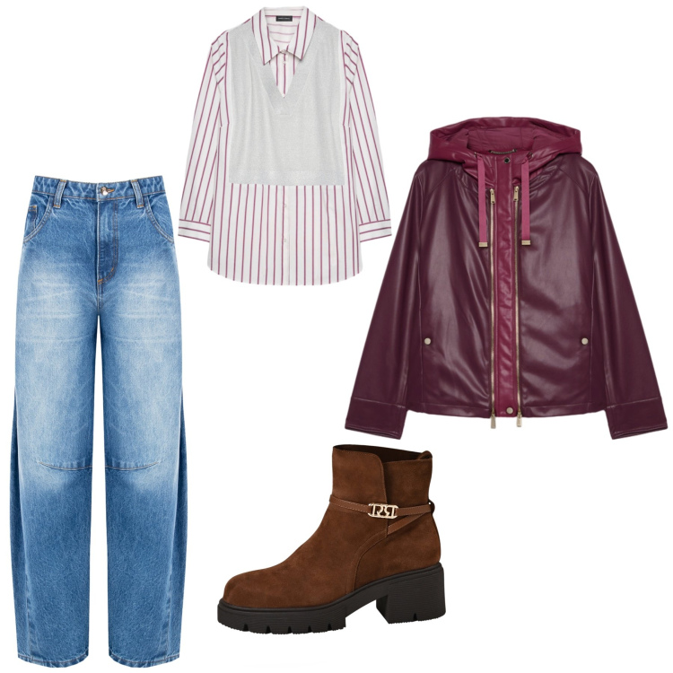 Outfit donna - Una giornata in jeans. Stile Boho per Tutti i giorni. Abbinamento con jeans, stivaletti, giacche, camicie.
