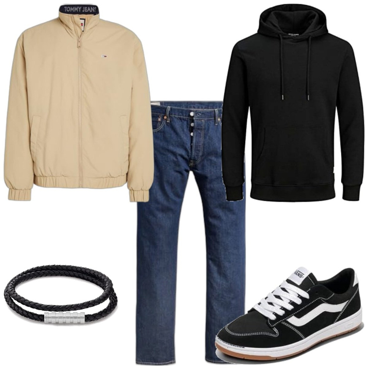 Outfit homme - Urban #4686. Style Urban pour Tous les jours. Assortir avec jeans, bracelets, sweats à capuche, doudounes, sneakers.