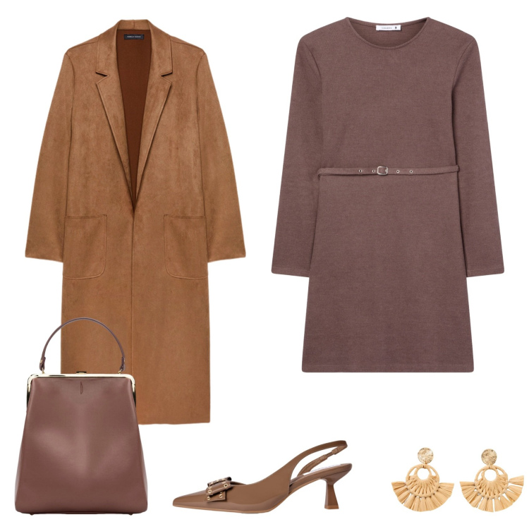 Outfit donna - Total look #2255855. Stile Chic per Serata fuori. Abbinamento con orecchini, vestiti midi/longuette, décolleté, borse a spalla, trench.