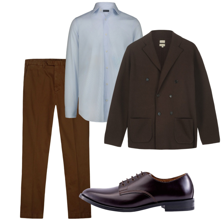 Outfit uomo - Fall. Stile Trendy per Serata speciale. Abbinamento con pantaloni, scarpe stringate, camicie, giacche.
