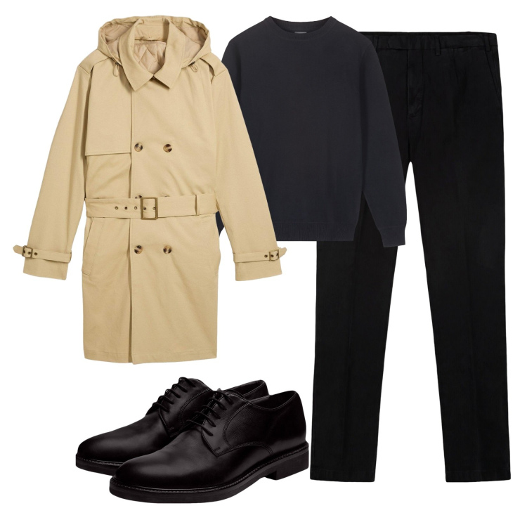 Outfit uomo - Weekend urbano!. Stile Urban per Tutti i giorni. Abbinamento con trench, scarpe stringate, pantaloni, maglieria.