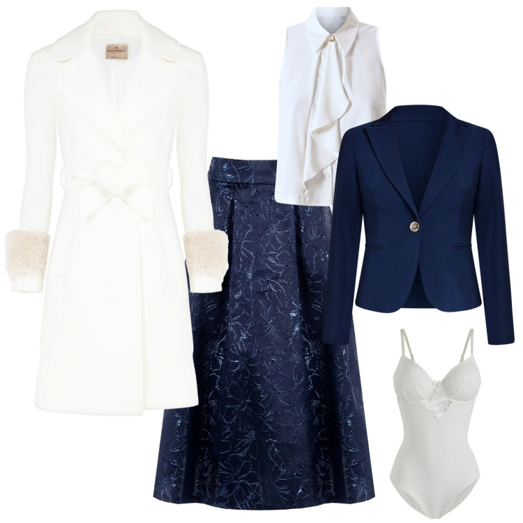 Outfit donna - Cerimonia evento serata speciale. Stile Bon Ton per Serata fuori. Abbinamento con body, gonne longuette, blazer, cappotti, stivali sopra il ginocchio, camicie.