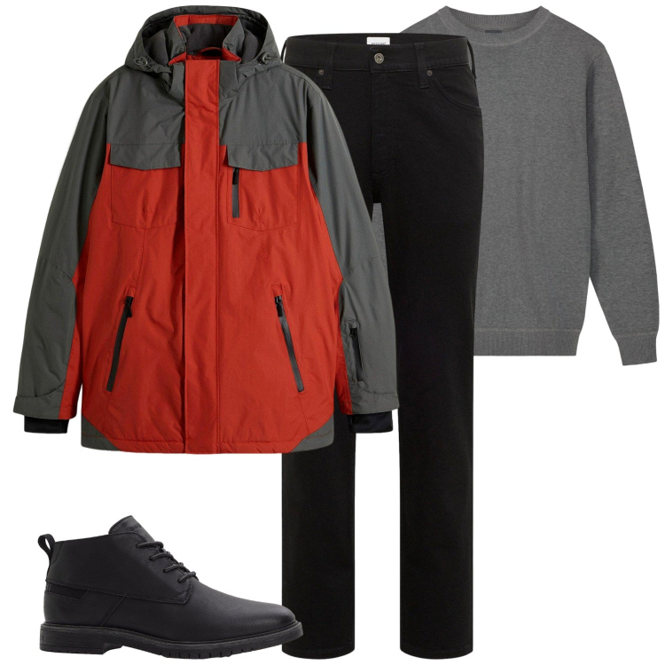 Outfit uomo - Total look #2255994. Stile Casual per Tutti i giorni. Abbinamento con giacche, jeans dritti, stivali e stivaletti, maglieria.