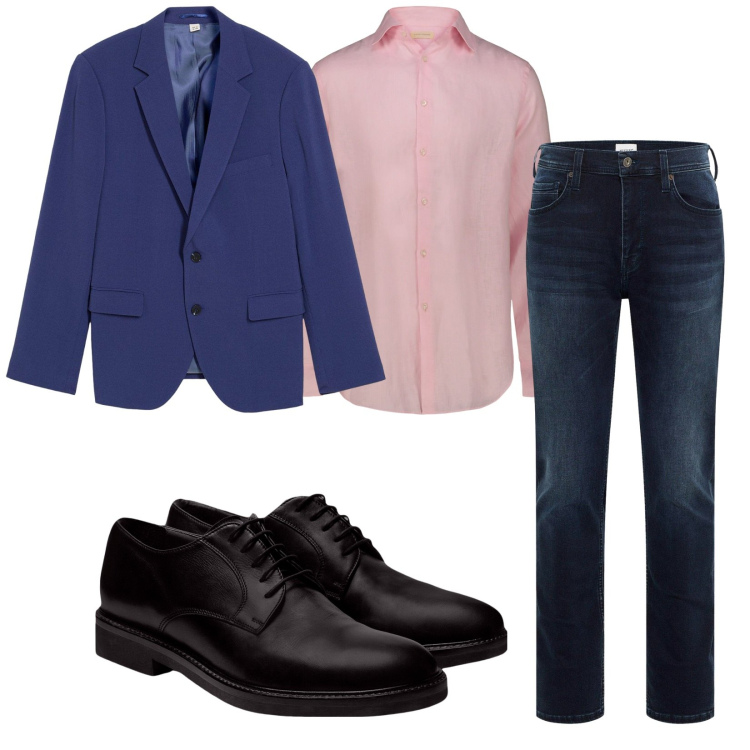 Outfit uomo - Total look #2256002. Stile Urban per Serata speciale. Abbinamento con jeans slim fit, giacche, scarpe stringate, camicie.