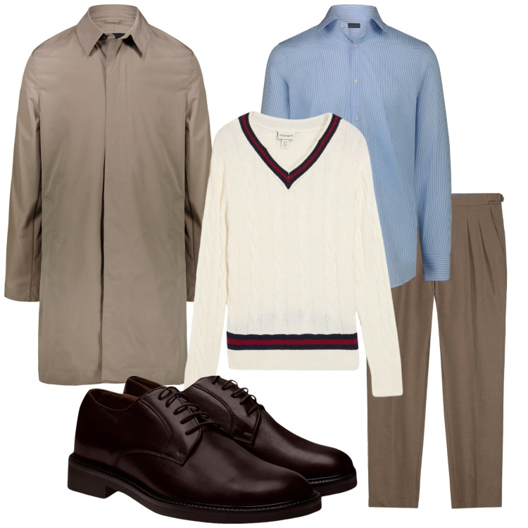 Outfit uomo - Total look #2256007. Stile Business/Elegante per Ufficio. Abbinamento con maglieria, camicie, scarpe stringate, giacche, pantaloni.