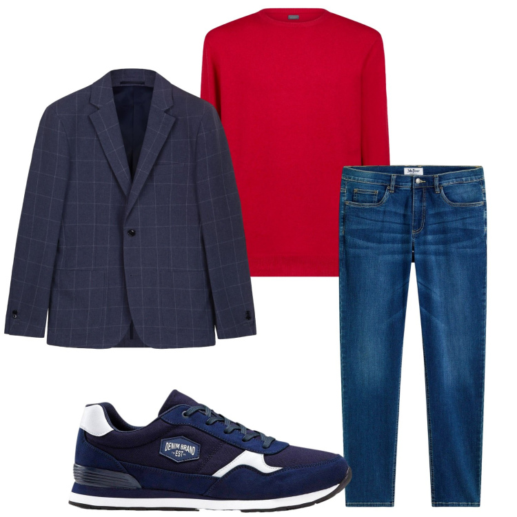 Outfit uomo - Total look #2256020. Stile Trendy per Tutti i giorni. Abbinamento con jeans, sneakers, giacche, maglieria.