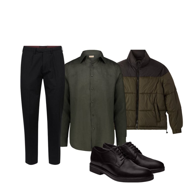 Outfit uomo - Total look #2256024. Stile Casual per Tutti i giorni. Abbinamento con bomber, pantaloni, scarpe stringate, camicie.