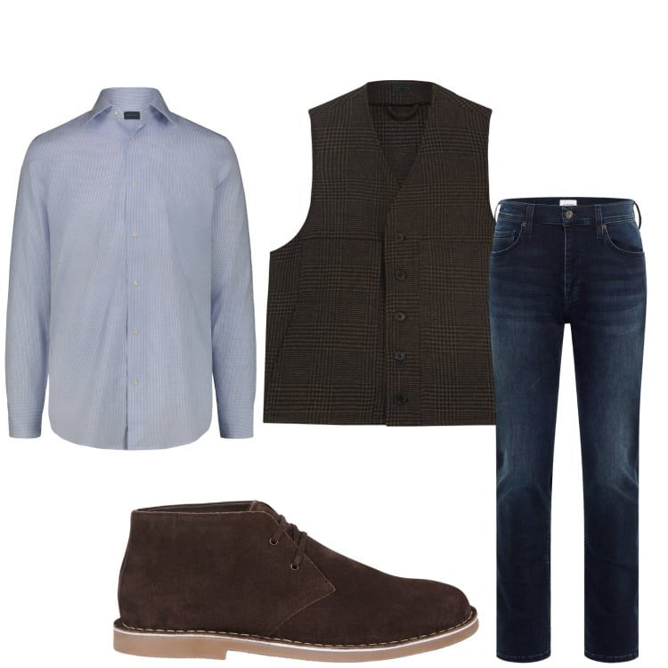 Outfit uomo - Gilet senza tempo. Stile Trendy per Tutti i giorni. Abbinamento con jeans slim fit, stivali e stivaletti, camicie, gilet.
