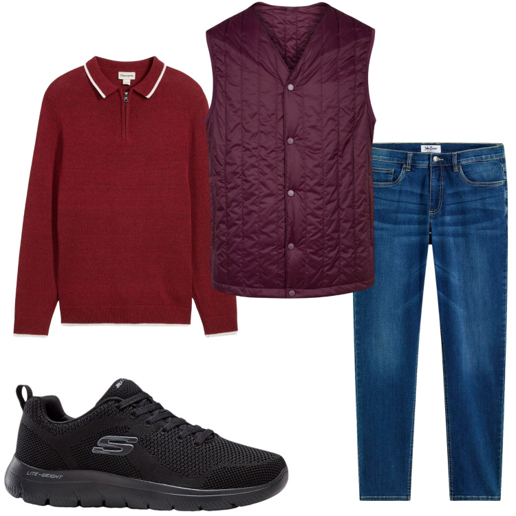 Outfit uomo - Urban style. Stile Urban per Tutti i giorni. Abbinamento con jeans, sneakers, maglieria, piumini.
