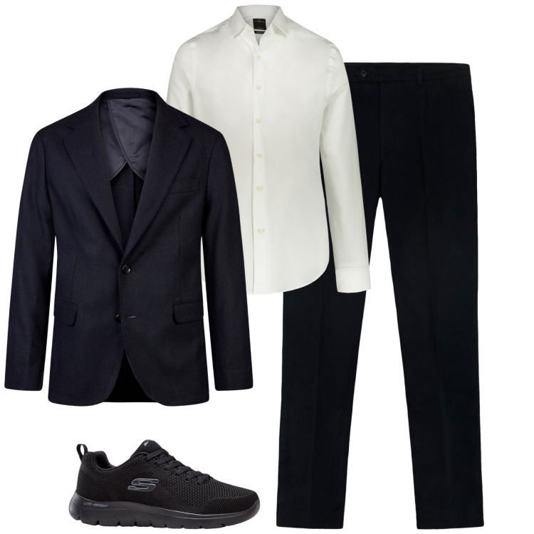 Outfit uomo - Total look #2256061. Stile Business/Elegante per Tutti i giorni. Abbinamento con sneakers, camicie, giacche, pantaloni.