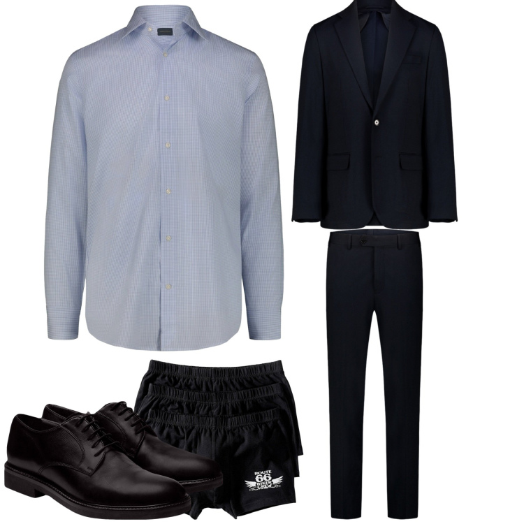 Outfit uomo - Total look #2256068. Stile Business/Elegante per Tutti i giorni. Abbinamento con boxer, scarpe stringate, abiti, camicie.