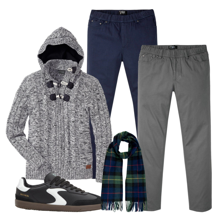 Outfit uomo - Total look #2256072. Stile Casual per Tutti i giorni. Abbinamento con maglieria, pantaloni, sneakers, sciarpe.