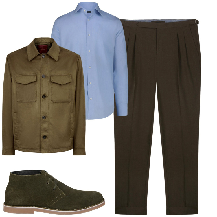 Outfit uomo - Total look #2256080. Stile Urban per Tutti i giorni. Abbinamento con giacche, stivali e stivaletti, pantaloni, camicie.
