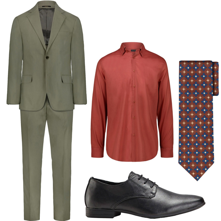 Outfit uomo - Bei colori. Stile Business/Elegante per Serata speciale. Abbinamento con scarpe stringate, abiti, camicie, cravatte.