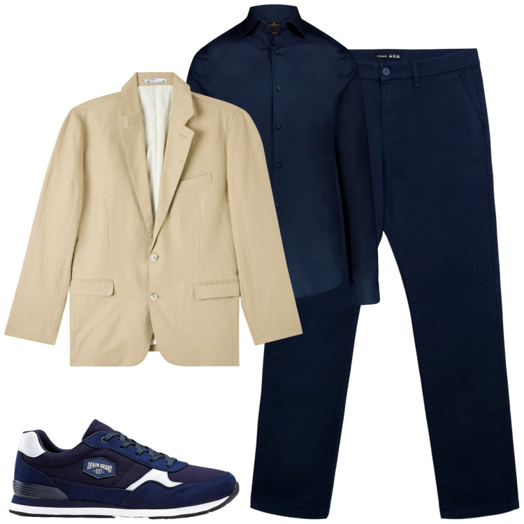 Outfit uomo - Total look #2256095. Stile Urban per Tutti i giorni. Abbinamento con sneakers, giacche, pantaloni chino, camicie.