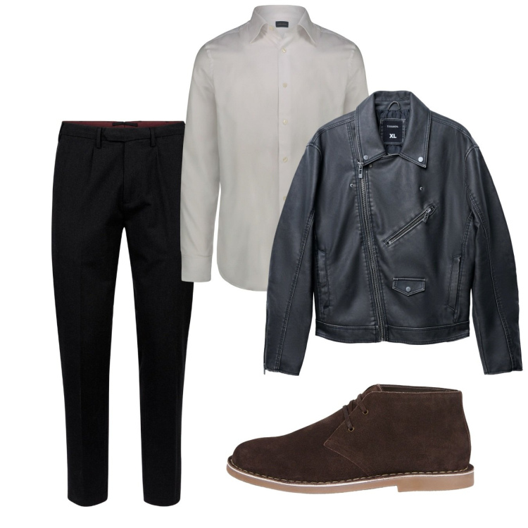 Outfit uomo - Fall. Stile Casual per Tutti i giorni. Abbinamento con giacche, stivali e stivaletti, pantaloni, camicie.