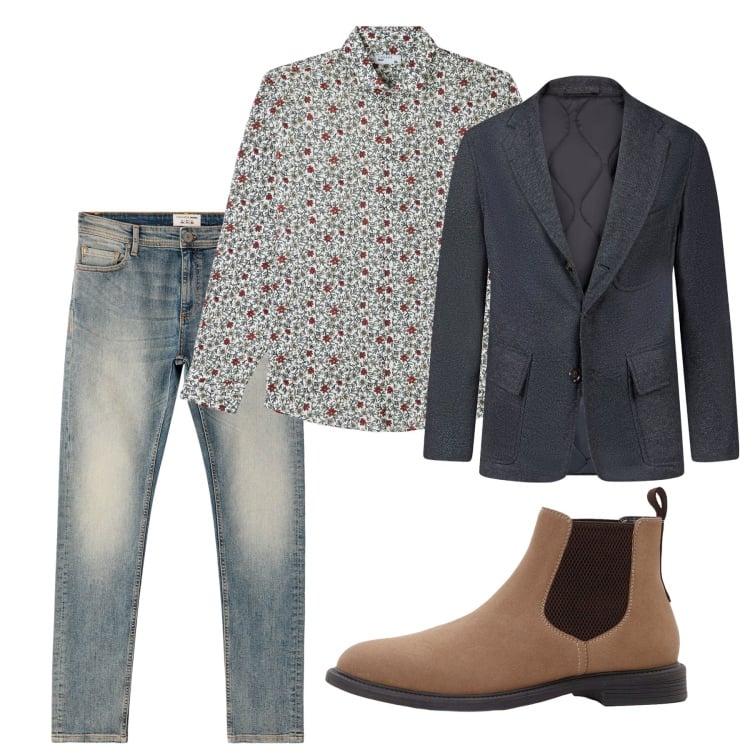 Outfit uomo - Settembre. Stile Casual per Tutti i giorni. Abbinamento con stivali e stivaletti, jeans skinny, camicie, giacche.