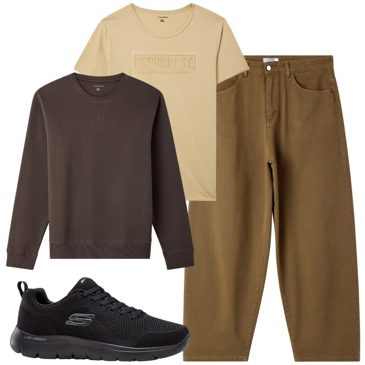 Outfit uomo - Total look #2256141. Stile Casual per Tutti i giorni. Abbinamento con sneakers, t-shirt, felpe, pantaloni.