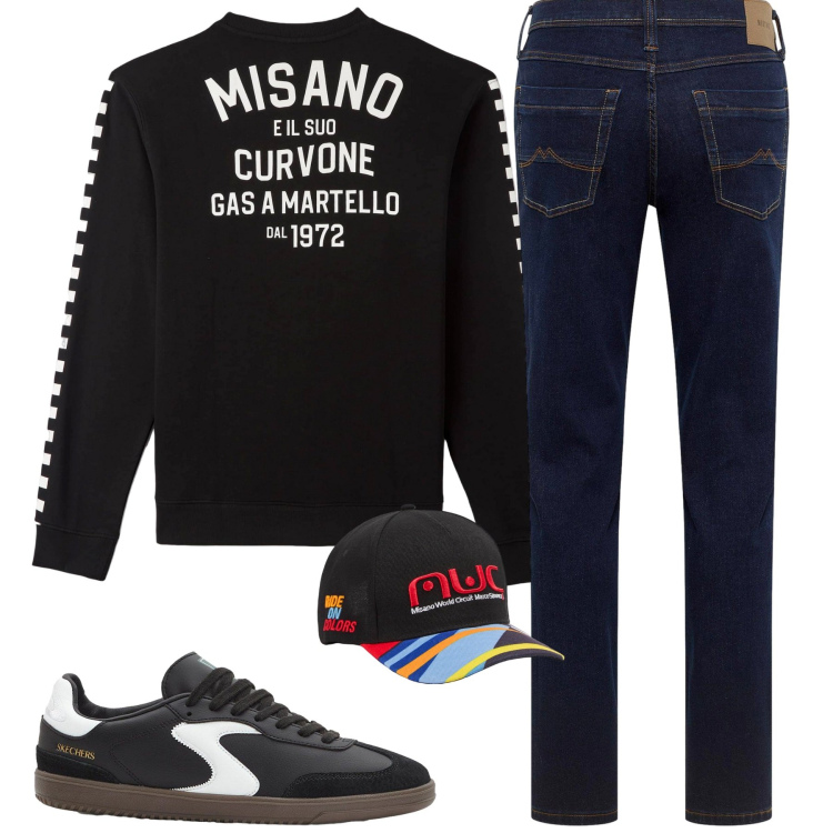 Outfit uomo - Total look #2256147. Stile Casual per Tutti i giorni. Abbinamento con sneakers, jeans dritti, cappelli, felpe.