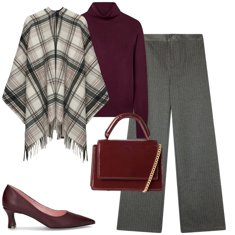 Outfit donna - Ottobre. Stile Urban per Tutti i giorni. Abbinamento con pantaloni, maglieria, cappotti, borse a tracolla, décolleté.