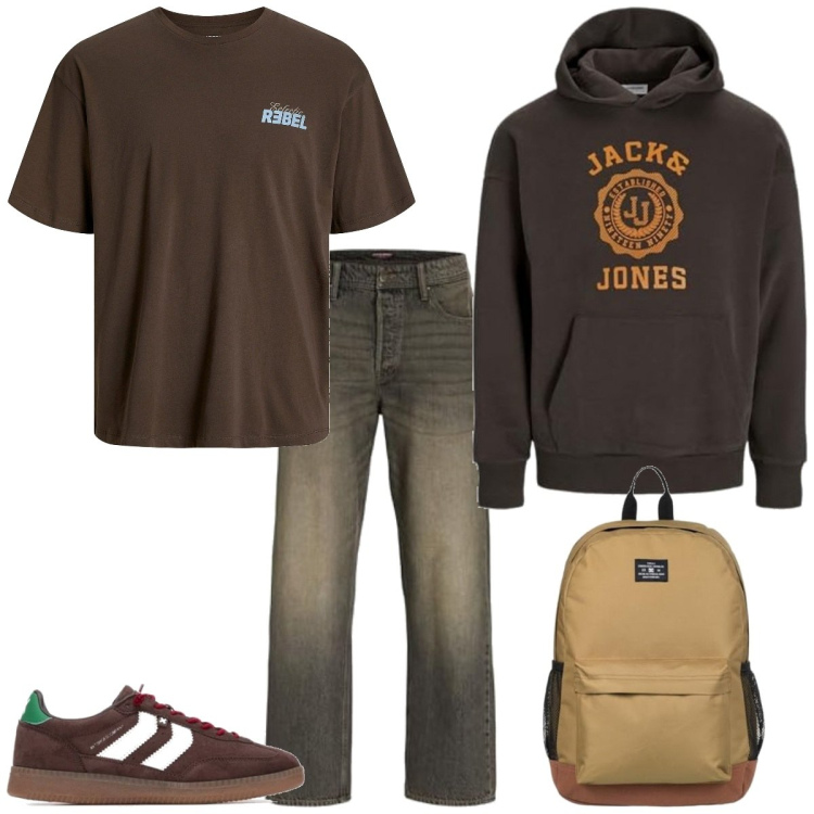 Outfit homme - Urban #4675. Style Urban pour Tous les jours. Assortir avec imperméable, jeans, sacs de sport, sweats à capuche, sneakers.