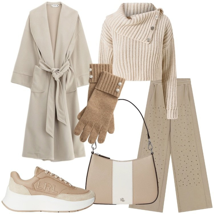 Outfit donna - Inizia il freddo - @Star67. Stile Casual chic per Tutti i giorni. Abbinamento con cappotti, maglieria, pantaloni, sneakers, borse a spalla, guanti.